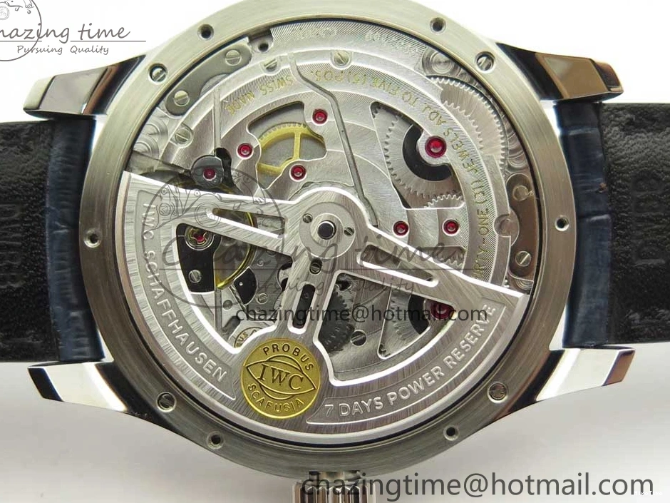 MIROTIME 0212 Affordable Portuguese Real PR Real Annual Calendar IW5035 ZF 1:1 Best Edition White Dial Blue Markers on Blue Leather Strap A 7143